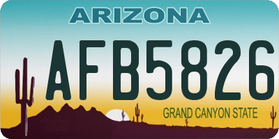 AZ license plate AFB5826