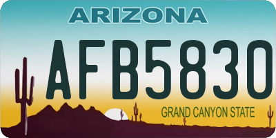 AZ license plate AFB5830