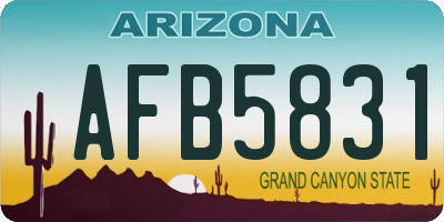 AZ license plate AFB5831