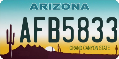 AZ license plate AFB5833
