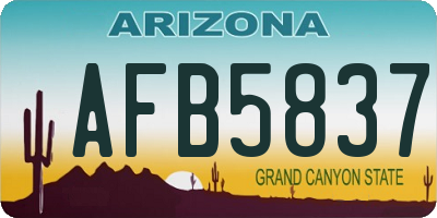 AZ license plate AFB5837