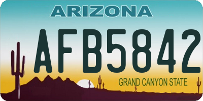 AZ license plate AFB5842