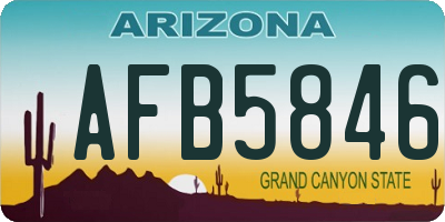 AZ license plate AFB5846