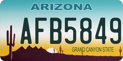 AZ license plate AFB5849