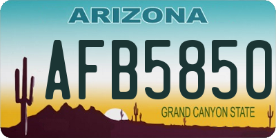 AZ license plate AFB5850