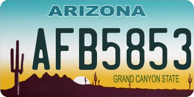 AZ license plate AFB5853