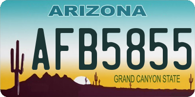 AZ license plate AFB5855