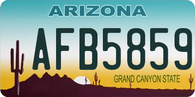AZ license plate AFB5859