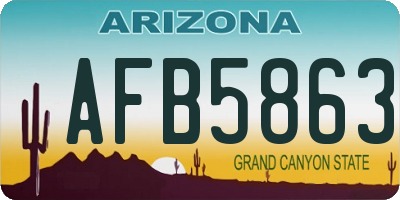 AZ license plate AFB5863