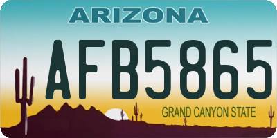 AZ license plate AFB5865