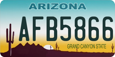 AZ license plate AFB5866