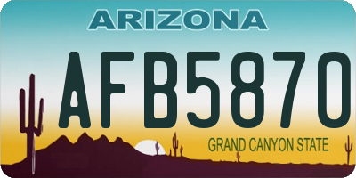 AZ license plate AFB5870