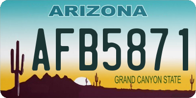 AZ license plate AFB5871
