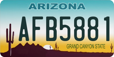 AZ license plate AFB5881