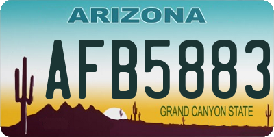 AZ license plate AFB5883