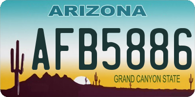 AZ license plate AFB5886