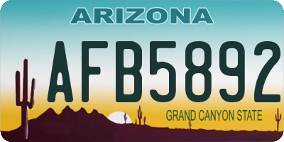 AZ license plate AFB5892