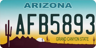 AZ license plate AFB5893