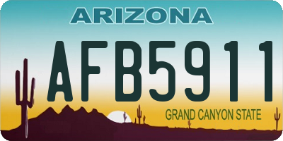 AZ license plate AFB5911