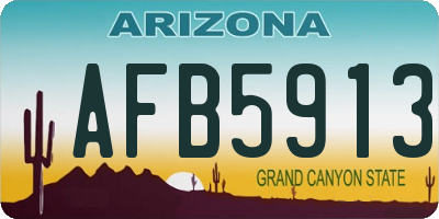 AZ license plate AFB5913