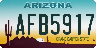 AZ license plate AFB5917