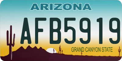 AZ license plate AFB5919