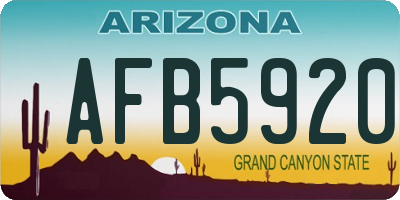 AZ license plate AFB5920