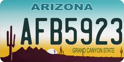 AZ license plate AFB5923
