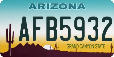 AZ license plate AFB5932