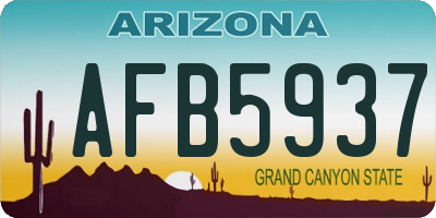 AZ license plate AFB5937