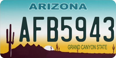 AZ license plate AFB5943