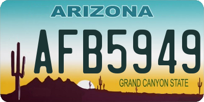 AZ license plate AFB5949