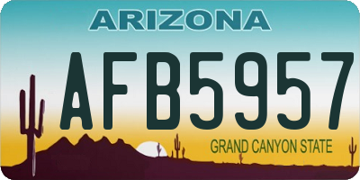 AZ license plate AFB5957