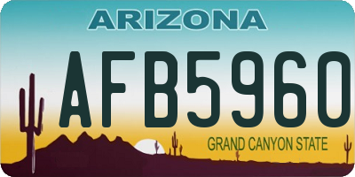 AZ license plate AFB5960