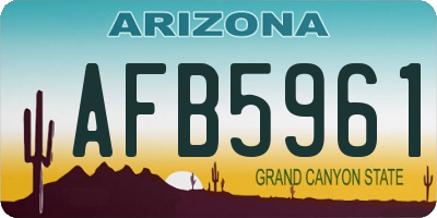AZ license plate AFB5961