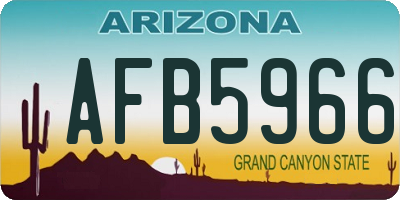 AZ license plate AFB5966