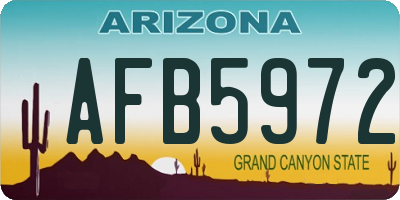 AZ license plate AFB5972