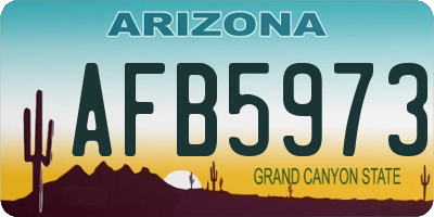 AZ license plate AFB5973