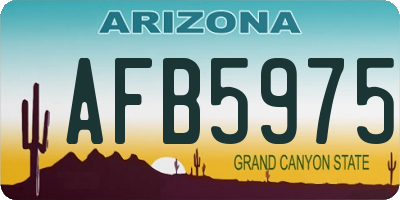 AZ license plate AFB5975