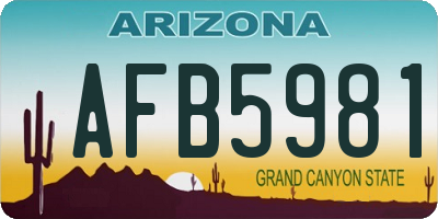 AZ license plate AFB5981