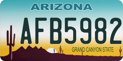 AZ license plate AFB5982