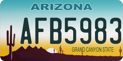AZ license plate AFB5983