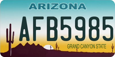 AZ license plate AFB5985