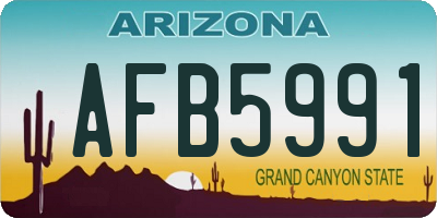 AZ license plate AFB5991