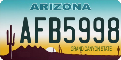 AZ license plate AFB5998