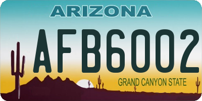AZ license plate AFB6002