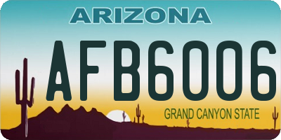AZ license plate AFB6006