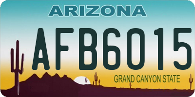 AZ license plate AFB6015
