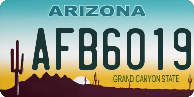 AZ license plate AFB6019