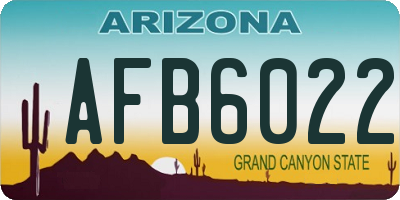 AZ license plate AFB6022